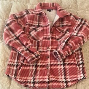 Pink Plaid Button-Up Shacket